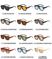 Lunettes de soleil carrées surdimensionnées chic pour femme, design de marque, monture tendance écaille de tortue, verres bleus, protection UV