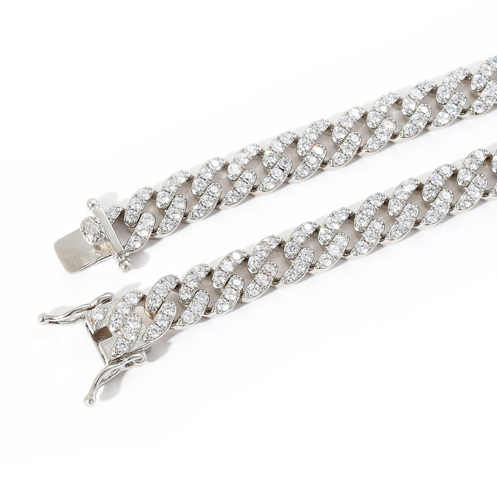 Кубинские звенья Майами в стиле хип-хоп, бриллиантовые бриллианты со сверкающими звеньями, индивидуальные буквы, подвесная цепочка, ювелирные изделия ручной работы