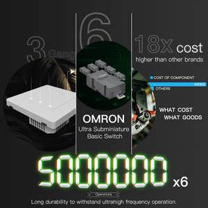 Tipo 86 UK/EU Standard 10A interruttore a pulsante a parete ad alta potenza presa e interruttore per pannello in legno massello spesso elettrico con luce a LED - Product Image 5