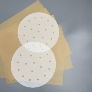 Papier blanc pour cuisson vapeur en friteuse à air, papier enduit de silicone de qualité alimentaire, sans agent fluorescent, pour la cuisson vapeur des pains et la cuisson en friteuse à air - Product Image 5