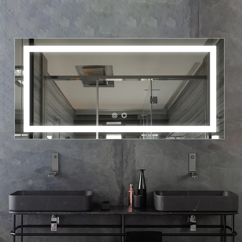 Wholesale Light Up Bathroom Silver Mirror Anti Fog Smart LED Bathroom Mirror With Lights