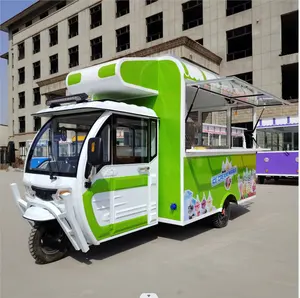 2023 vendita calda presa di fabbrica multiuso mobile gelato elettrico fast food snack bevande triciclo tre ruote