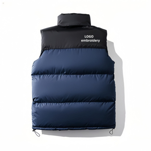 Gilet chaud de haute qualité pour l'hiver, gilet brodé à col montant confortable et résistant au froid - Product Image 3