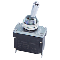 Sakelar Rocker Logam dengan Gagang Emas 20A 250V SPDT IP14 Daya Tinggi ON/OFF dengan Terminal Sekrup