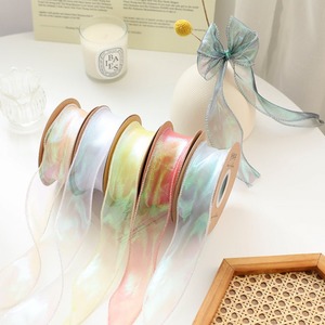 ผ้าทูลล์หางปลาสีรุ้งขนาด 4 ซม. รุ่นใหม่ปี 2026, ผ้าทูลล์ลายดอกไม้สำหรับตกแต่งห่อของขวัญ, ผ้าทูลล์ริบบิ้นสีรุ้งสำหรับตกแต่งช่อดอกไม้ - Product Image 3