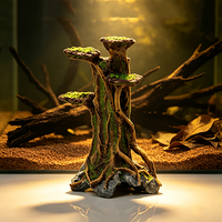 Décoration d'aquarium en résine en forme de tronc d'arbre en mousse artificielle avec grotte cachette pour petits poissons et crevettes