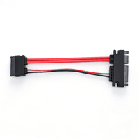 Cable SATA de 22 pines (7+15) Serial ATA III 3.0 macho a SATA de 13 pines (7+6P) con conductores de cobre estañado de 30 cm para computadora