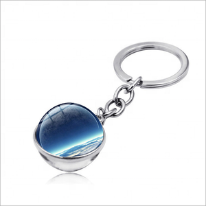 Güneş sistemi gezegen anahtarlık Galaxy bulutsu uzay anahtarlık ay toprak güneş Mars sanat resmi çift taraflı cam top anahtarlık - Product Image 3