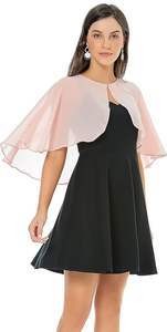 Weiche Chiffon Lace <span class=keywords><strong>Shawls</strong></span> <span class=keywords><strong>Wraps</strong></span> für Abendkleid Wedding Cape Cover Up für Frauen - Product Image 3