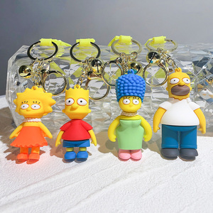 Porte-clés en PVC amusant avec design 3D des <span class=keywords><strong>Simpsons</strong></span>, porte-clés personnalisé avec une jolie décoration de sac pour femme, cadeau promotionnel amusant et de style cartoon - Product Image 2