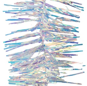 1m <b>White</b> Dazzling <b>Tinsel</b> Garland New Christmas Tree Decorations with UV Printed Graphics for Parties and Festivals - Product Image 2