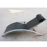 Chaises longues pliantes en aluminium vintage en métal ivoire, style Tantra, en maille léopard, pour l'extérieur