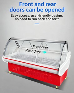Multifunktions-Vitrine aus gebogenem Glas für Deli-Fleisch-Käse-Salat-für Fleisch großhändler - Product Image 4