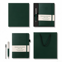 Articles cadeaux de luxe promotionnels en gros, carnet en cuir, journal personnalisé, agenda de bureau, ensemble cadeau d'entreprise avec stylo
