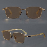 Lunettes de soleil polarisées en titane pour hommes avec logo personnalisé, lunettes de soleil de luxe en corne de buffle