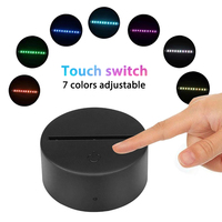 Support de Veilleuse LED 3D à Illusion Optique en Bois, Contrôle Tactile RGB Personnalisé, USB, Base en Acrylique Lumineuse à Fente pour DIY