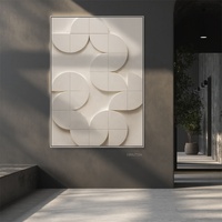Minimalista blanco-gris sala de estar pintura decorativa escultura tridimensional sentido de la pintura de pared de fondo