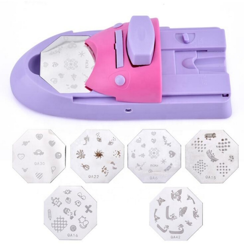 Offre Spéciale Chine Portable Manuel Simple 3D BRICOLAGE Nail Stamper Imprimante Avec L'art Polonais Dessin Machine D'impression Équipements