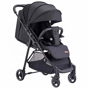 Poussette double usage avant et arrière à quatre roues et quatre freins, avec panier de rangement surdimensionné, idéale pour les repas – Meilleure vente - Product Image 2