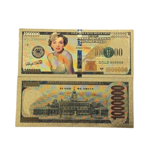 Banconota Colorata <span class=keywords><strong>Marilyn</strong></span> <span class=keywords><strong>Monroe</strong></span> in Oro, Design Elegante, Banconote per Hallowmas Placcate in Oro 24K - Product Image 1