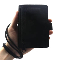 Dompet Mini pria desainer grosir tempat kartu ramping hitam dengan ritsleting dompet ajaib nilon murah