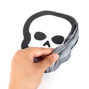 Serviettes en papier tête de mort pour fête à thème d'horreur, 20 pièces/lot, serviettes squelette pour Halloween - Product Image 3