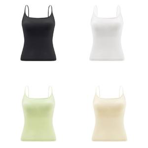 Copa integrada Correa fina Almohadillas de sujetador incorporadas No se necesita sujetador Ropa interior Capa base Camiseta sin mangas Tamaño Camisola básica de cuello cuadrado para mujer - Product Image 5