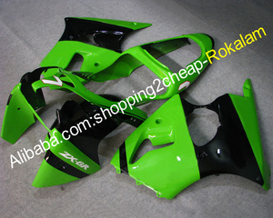 Kit de carenado para motocicleta <span class=keywords><strong>Kawasaki</strong></span> ZX-6R <span class=keywords><strong>ZX6R</strong></span> 00 01 02 ZX 6R <span class=keywords><strong>Ninja</strong></span> 2000 2001 <span class=keywords><strong>2002</strong></span>, Carrocería deportiva ABS, verde y negro - Product Image 1