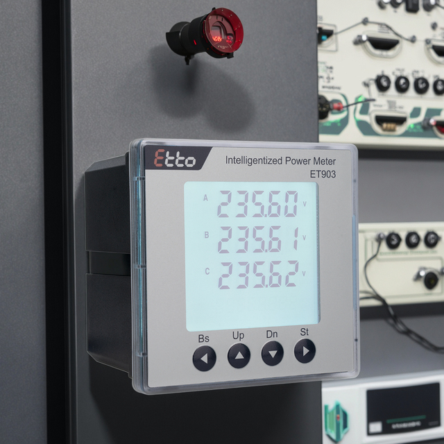 Wholesale 92*92 Digital Multifunctional Energy Meter CE Certified Three Phase 400V RS485 Modbus LCD Display Panel Installation