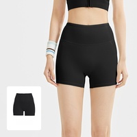 Shorts de yoga rayés à taille élastique pour femme, respirants, anti-plis abdominaux, sans coutures, effet push-up