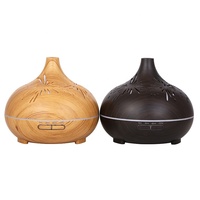 Grain de bois 7 couleurs LED télécommande 500ml diffuseur d'huile essentielle d'aromathérapie humidificateur d'air à ultrasons diffuseur d'arôme