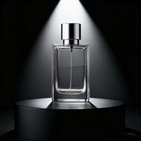 Flacon de parfum en verre mat carré transparent de luxe en gros avec boîte d'emballage de parfum de 30ml 50ml 100ml