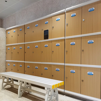 JMDS Casier intelligent moderne étanche pour piscine et salle de sport, avec serrure électronique, structure démontable en PVC+ABS, 3 compartiments, résistant à la rouille