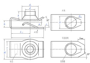 Écrou à tête hexagonale de type B pour ressort à lames M4-<span class=keywords><strong>M10</strong></span>, en acier au carbone Q312, zingué coloré, série 4.8, pour usage industriel - Product Image 2
