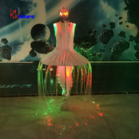 Costumes de ballerine à LED Discount Price Chine pour filles adultes jupe tutu à lumière LED, robe de danse orientale à LED, blanc 1 pièce