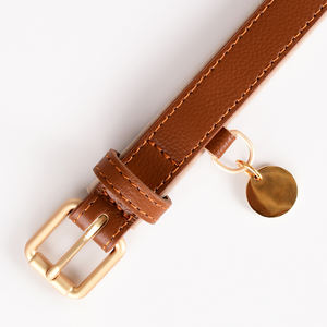 <span class=keywords><strong>Collar</strong></span> de perro de cuero suave con placa de nombre, venta al por mayor, stock personalizado, de lujo, hecho a mano, reciclado, para mascotas, accesorios para caminar - Product Image 5