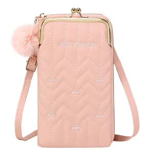 HR525 Women's Mobile Phone Bags & Cases New Cell Phone Women's Crossbody Bag PU Lock Purse Pocket Coin Mini Wallet Shoulder Bag