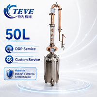 Distillateur d'alcool continu Teve 50L de qualité industrielle pour alcool de qualité alimentaire, équipement de distillation domestique