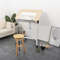 Bureau mobile en bois d'érable réglable en hauteur pour la peinture à l'huile, planche à dessin pour architectes, chevalet rabattable (bureau)