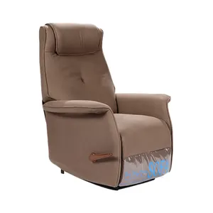 Bracciolo stretto design marrone Push Back poltrona reclinabile manuale divano reclinabile con manico in legno