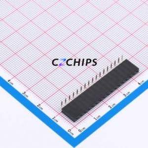 XDM254-1-17-W-8.5-G0 Pin Socket Bent Lead Through Hole,P=2.54mm Connector 1x17P 2.54mm Square Hole Right Angle Insert - Product Image 1