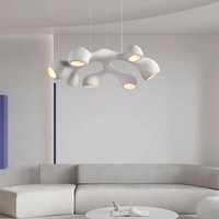 Lustre Moderne Abstrait Blanc Texturé Suspension pour Salle à Manger Salon Creative Art Décor Luminaire
