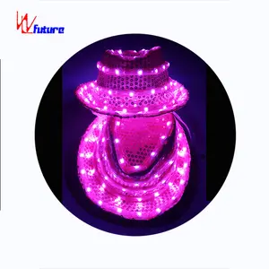 Luz LED danza Jazz sombrero Michael Jackson estilo sombreros para bailar