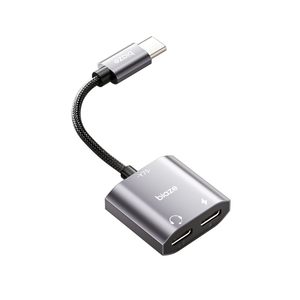 <span class=keywords><strong>Adaptateur</strong></span> Chargeur USB-C Double Type-C Biaze pour Ordinateur Portable et Téléphone Portable, 1 Entrée 2 Sorties, Charge Rapide 60W, en Alliage d'Aluminium - Product Image 1