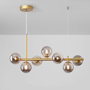 长方形厨房岛吊灯北欧现代金色豪华玻璃泡泡吊灯家居装饰 - Product Image 5