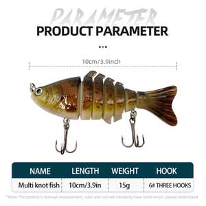 Trucha artificial de manivela articulada multiarticulación hundimiento lento natación bajo superior agua cebo duro cebo bajo - Product Image 6