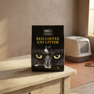 Litière pour chat Bio-Beans, best-seller en Corée, brun foncé, éco-responsable, à base de marc de café, contrôle exceptionnel des odeurs, 34*44cm - Product Image 2