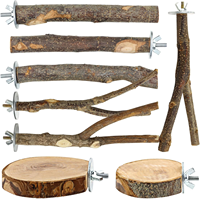 Supports à oiseaux en bois grand perroquet perchoir en bois Ss étage oiseau arbre perroquet fenêtre support de jeu perchoir