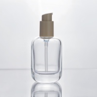Botol kaca buram transparan 30ml, dengan tutup sekrup, kemasan alas bedak mewah Makeup