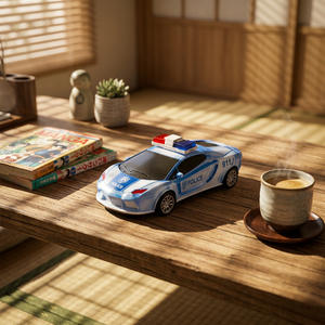 Voiture de police lumineuse à friction avec musique et feux clignotants pour enfants – Jouet pour jeu imaginatif - Product Image 3